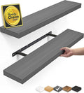 BAYKA Floating Shelves Grey, 22.5 inch Rustic Wood Wall Mounted Shelves by Bayka