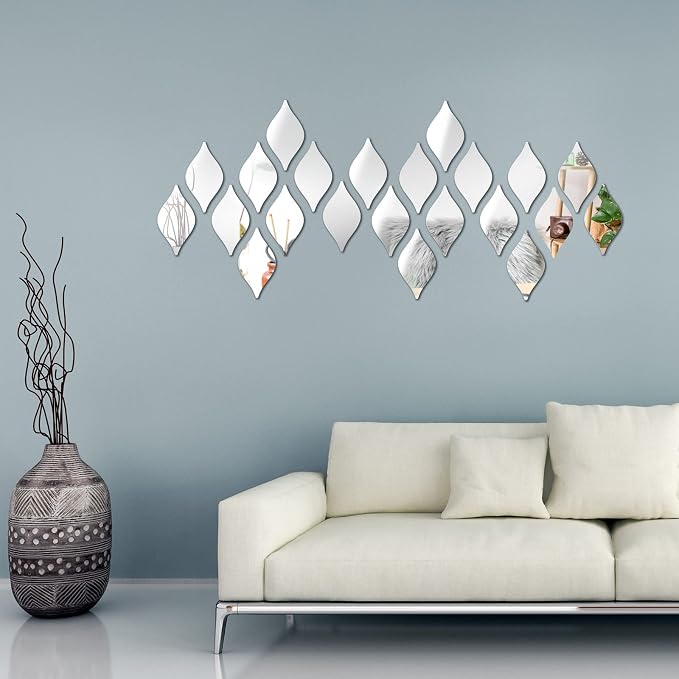 Weysat 30 Pcs Mirror Wall Stickers Decor Acrylic 3D Tear Drop Decorative by Weysat