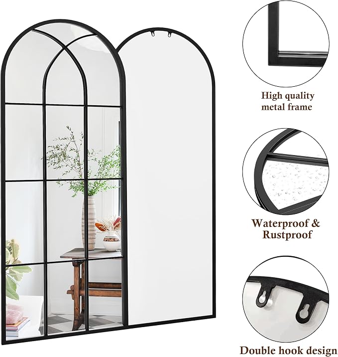 Mirror Full Length, Oversize Farmhouse Standing Wall Mirrors Hanging or Leaning - Image 7
