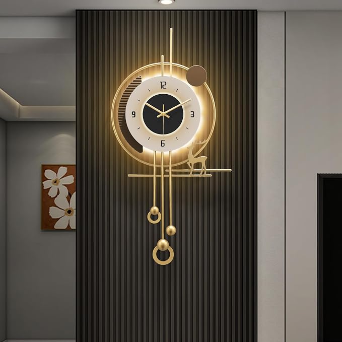 Modern Wall Clock for Living Room, Large Gold Decorative Wall Clock - Image 9