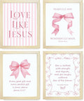 LARTSFRO Coquette Pink Bow Jesus Wall Art Decor Posters, Inspirational Bible by Unknown