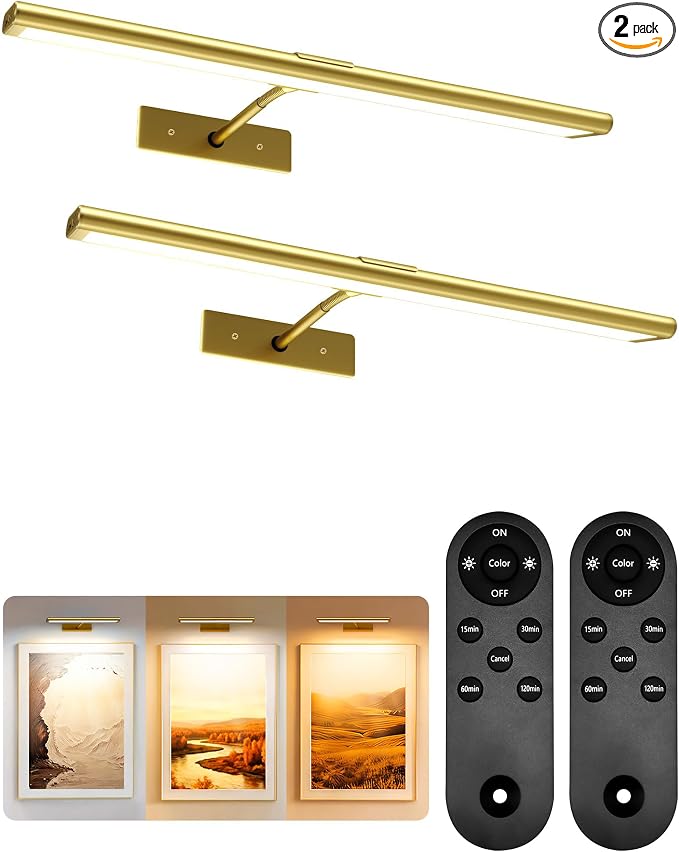 EZVALO Picture Light for Wall, 4800mAh Rechargeable Wireless Remote, Dimmable by EZVALO