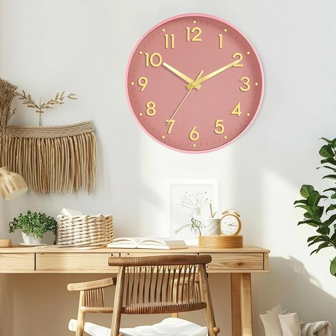 Mosewa Wall Clock 12 Inch, Battery Operated Silent Non-Ticking Modern Analog - Image 4