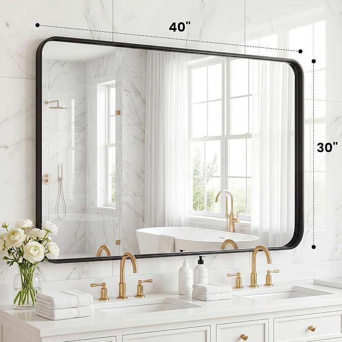 OLIXIS Bathroom Mirror for Over Sink, 30x40 Inch Wall Rectangle Mirror - Image 2