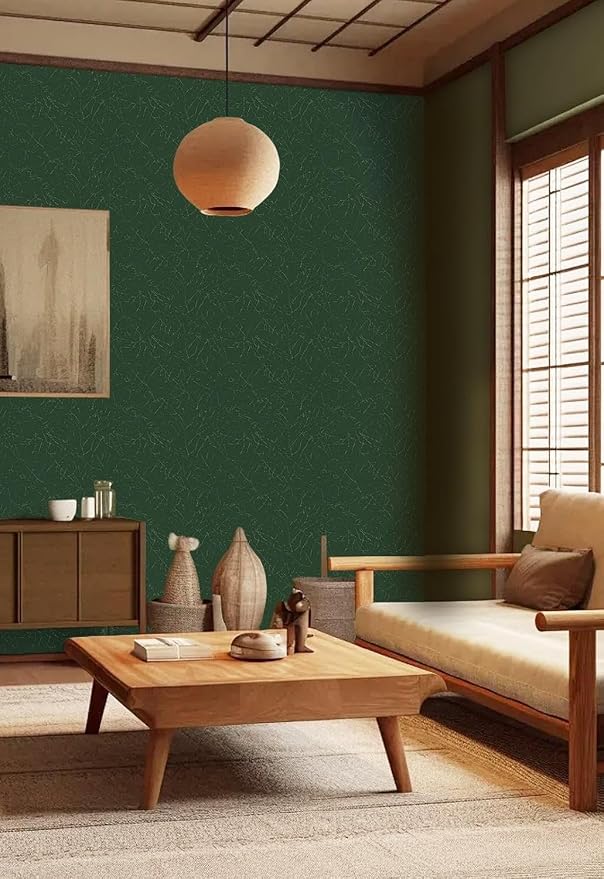 Abyssaly Dark Green Peel and Stick Wallpaper Removable Silk Texture Contact - Image 7