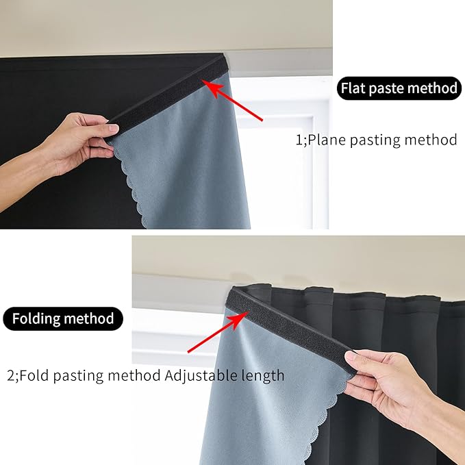 AJAZZ self Adhesive Portable 100% Blackout Curtains Simple and Easy to - Image 5