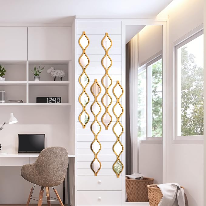 Qunclay Teardrop Mirror Wall Art Decorative Mirror Wall Decor Long Narrow - Image 7