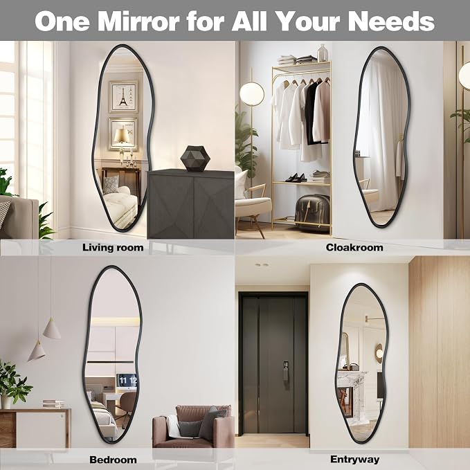 Irregular Full Length Mirror, Large Asymmetrical Wall Mirrors - Image 9