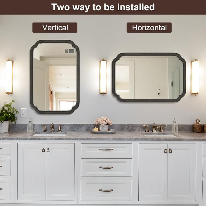 WallBeyond 20" x 30" Rounded Corner Arch Wall Mirror - Image 7