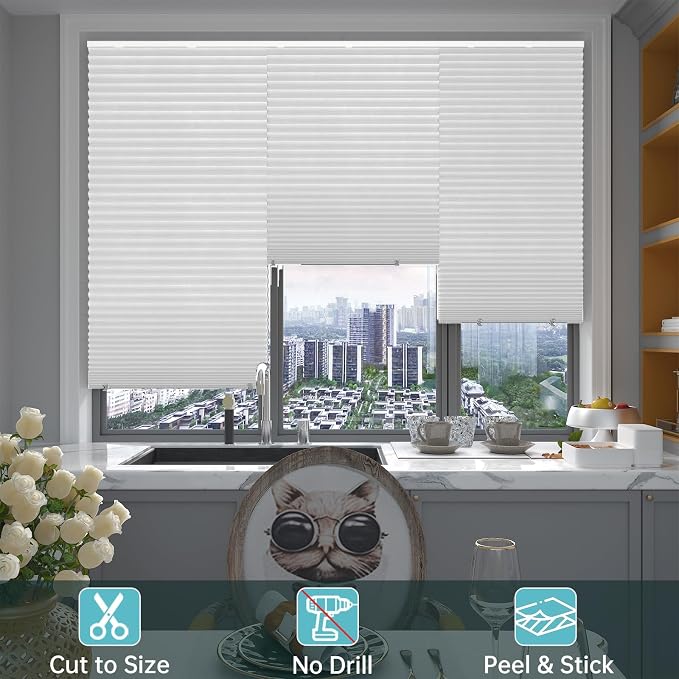 Changshade 12 Pack Temporary Shades, Pleated Paper Blinds - Image 5