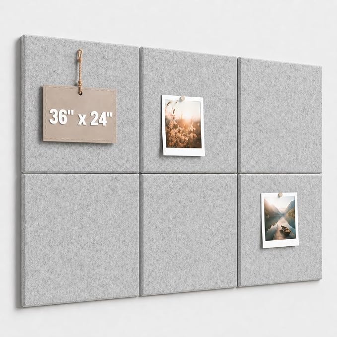 Large Cork Boards for Walls – 36" x 24" Self Adhesive Felt Wall Tiles by CreateYourIdealSpace
