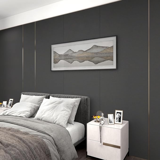 practicalWs 23.6 in x 118 in Dark Grey Wall Paper Peel and Stick Wallpaper - Image 5