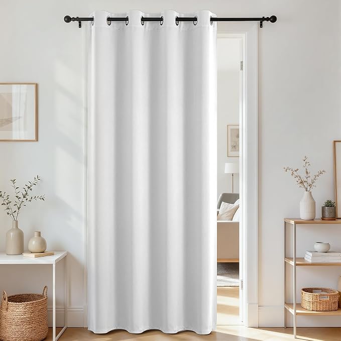 Joydeco Blackout Door Curtain for Doorway Privacy 72 Inches Long, Grommet by JOYDECO
