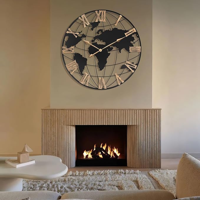 36 Inch Extra Giant Oversized Black Metal Wall Clock, Large Modern Decorative - Image 3