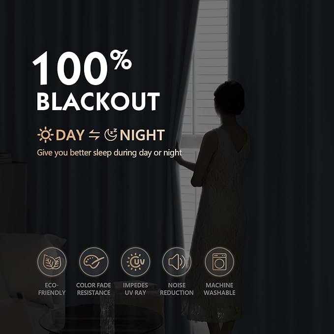 FMFUNCTEX 100% Blackout Curtains - Image 3