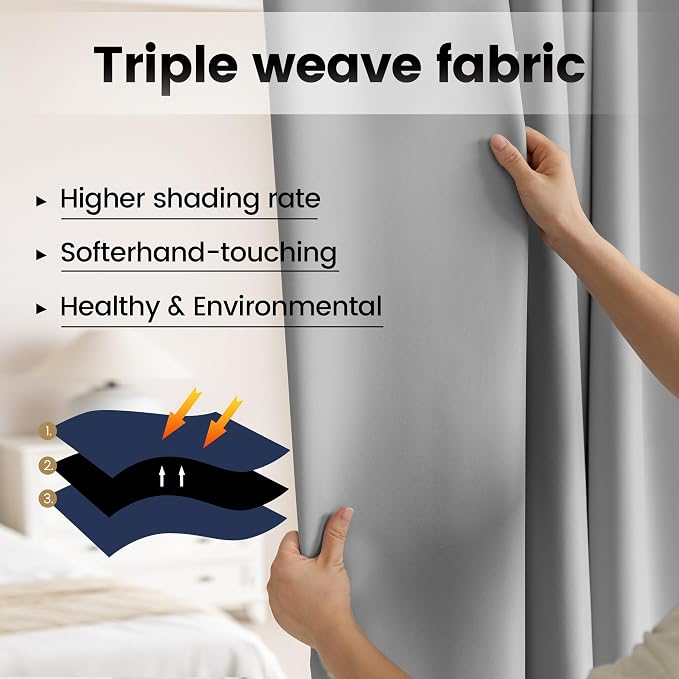 Room Divider Curtains for Ceiling Track Set, Back Tab Blackout Curtains Ceiling - Image 4