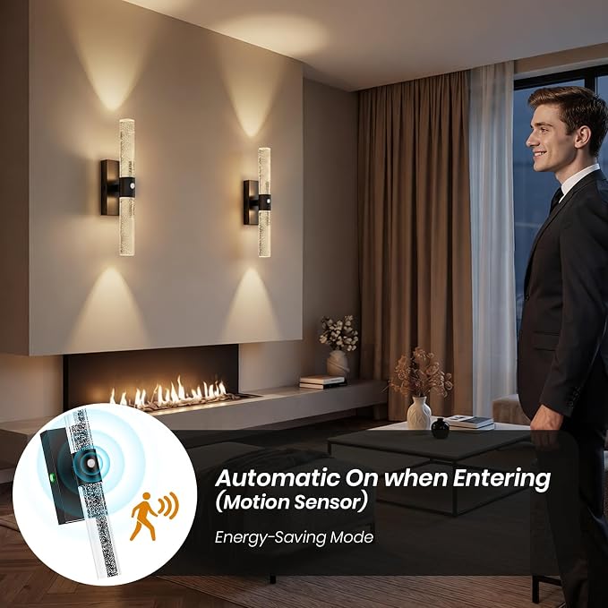 IRONPAX Wall Sconces Battery Operated Set of 2, Wireless Rechargeable Wall - Image 2