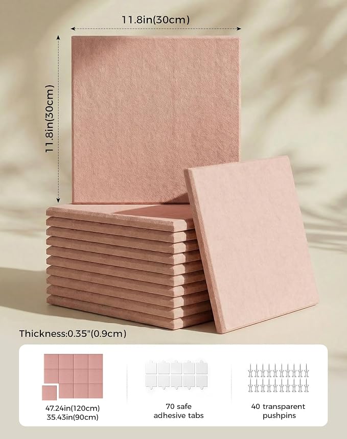 Aothia 12-Pack Felt Bulletin Board Tiles - Image 2