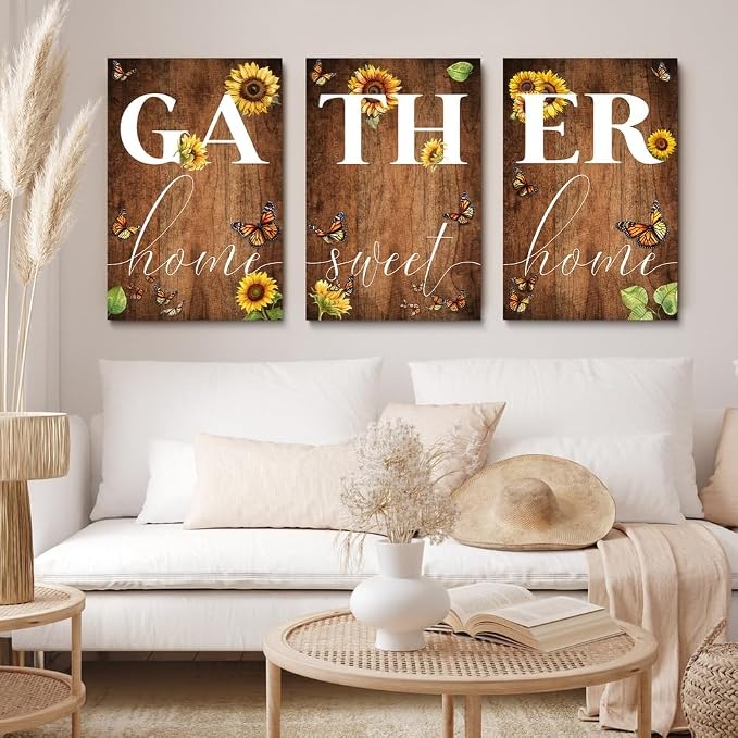 GUBIYU Gather Signs for Home Decor Gather Wall Decor for Dining Room Home Sweet by GUBIYU