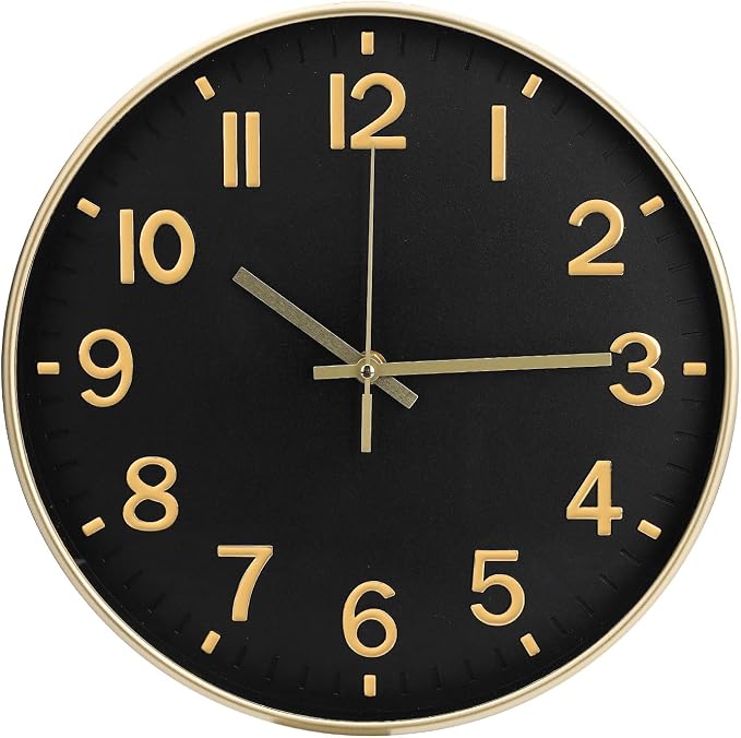 Wall Clock Modern Simple Quartz Decorative Clock Non-Ticking Silent Battery by BAKBRAND