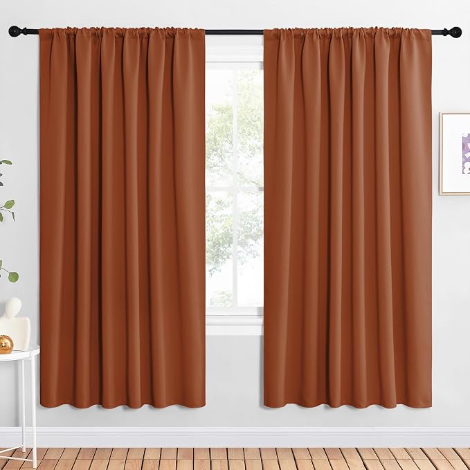 NICETOWN 2 Panels Blackout Curtains, Rod Pocket Window Curtains Room Darkning by NICETOWN