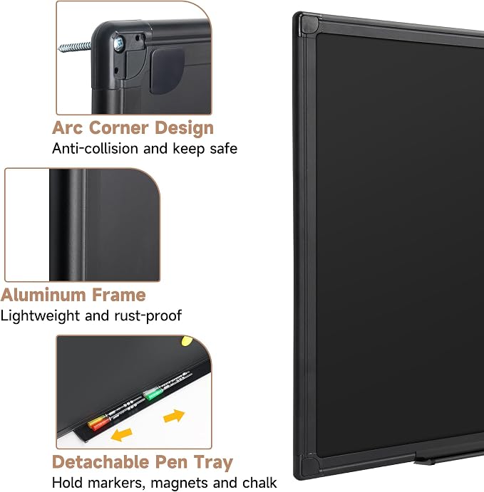 SELEAD Magnetic Chalkboard 24 x 18 Inches - Image 6