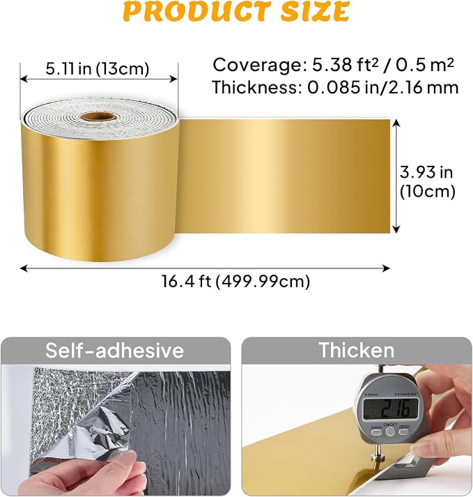 Self-Adhesive Wall Trim with Mirror Finish, 3.93" x 196.8" Peel and Stick - Image 3