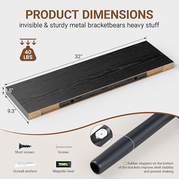 Heimlove 32 Inch Floating Shelves - Image 3