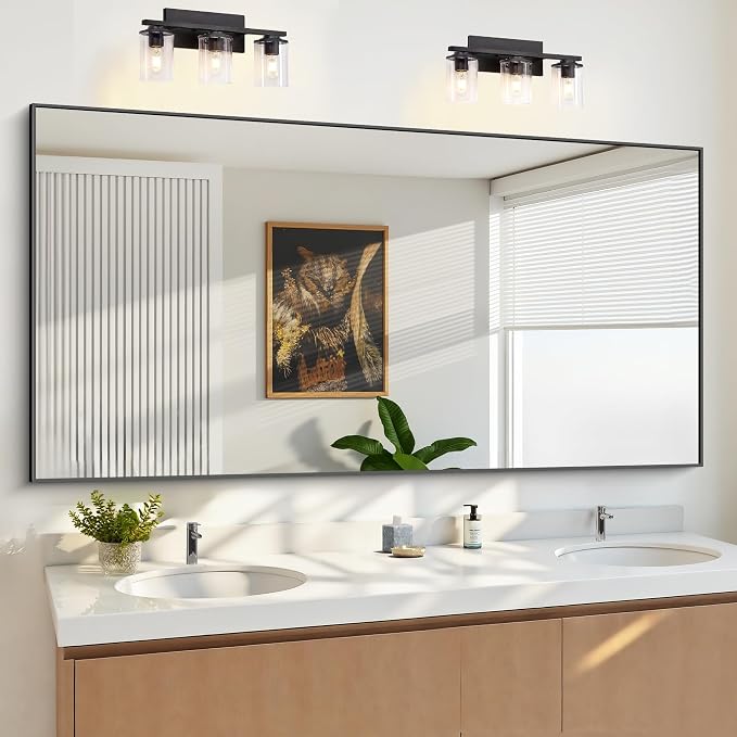 KOCUUY Black Bathroom Mirrors for Wall, 72x36 Large Rectangle Mirrors for by KOCUUY