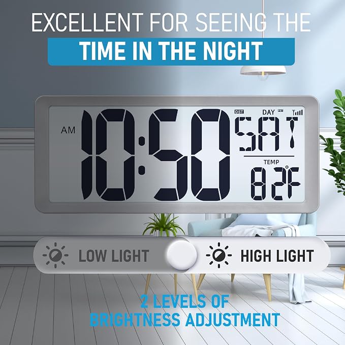 TXL Silver Large Digital Wall Clock - Image 5