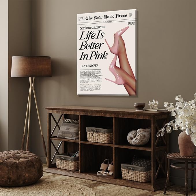 Trendy Baby Pink Poster 70s Canvas Prints The New York Press Wall Art Life Is - Image 6