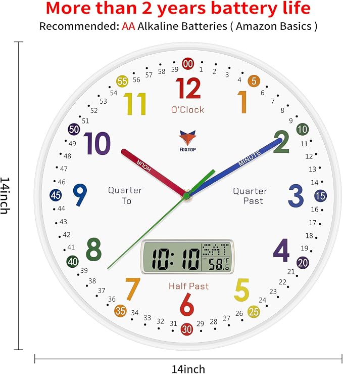 Foxtop Digital and Analog Learning Clock - Image 2