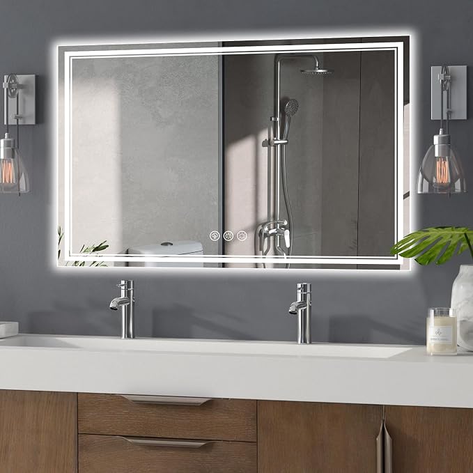 Ratsamee 55x36 Inch Led Mirror for Bathroom by RATSAMEE