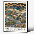 Yayoi Kusama Black Framed Wall Art Vintage Japanese Poster 8X10 in Abstract by Heltrappe