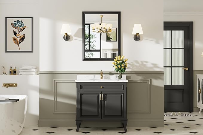 Briivue 20x28 Inch Black Bathroom Mirror - Image 3