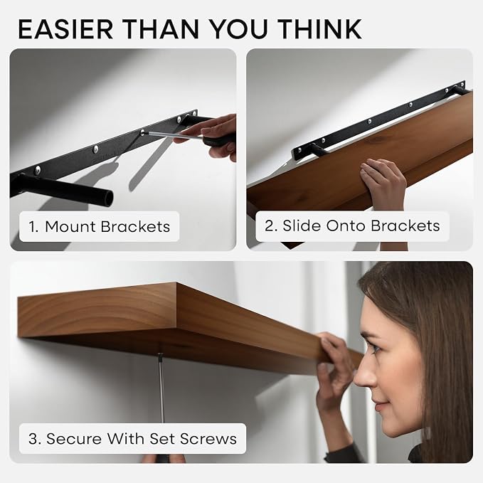 Homeforia 30inch Walnut Floating Shelves - Image 6