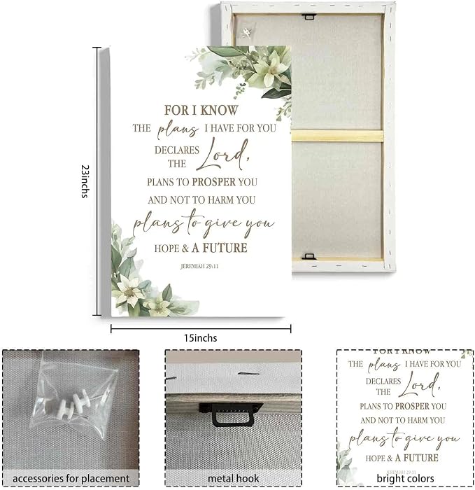 HIWX Christian Bible Verses Wall Decor, - Image 8