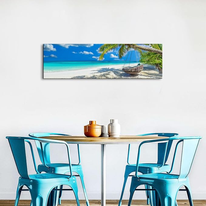 Nature Coastal Scenery Wall Art Tropical Ocean Wall Decor Seascape Coconut - Image 4