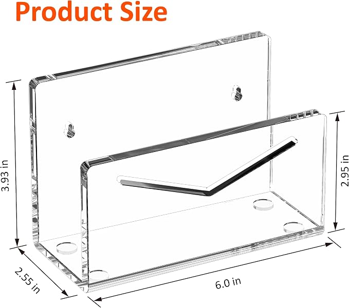 FUCDTEFC Acrylic Mail Holder, Mail Organizer Wall Mounted Clear File Letter - Image 2