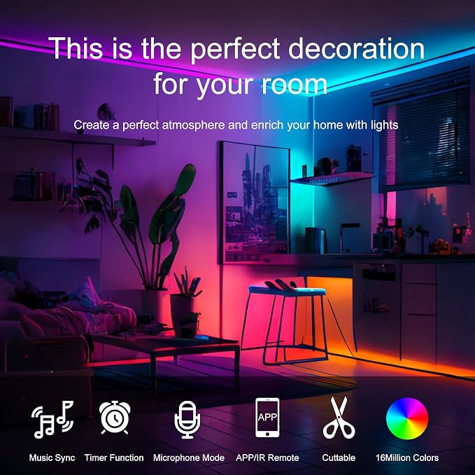 HBOWMDJIA 150 FT LED Strip Lights - Image 2