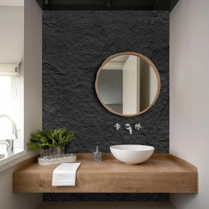 5-Pack 3D Faux Stone Wall Panels, PU Cement-Texture Wainscoting Panels - Image 4