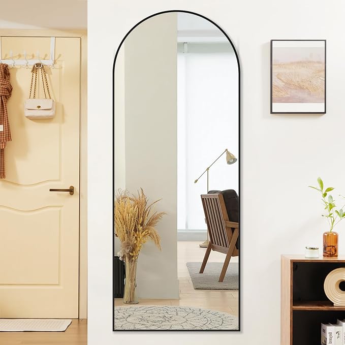 Sweetcrispy 64"x21" Arched Full Length Mirror, Leaning or Standing Full Body - Image 2