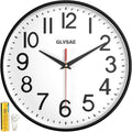 GLVSAE Wall Clock 12 Inches Non-Ticking Wall Clocks Battery Operated Large Easy by GLVSAE