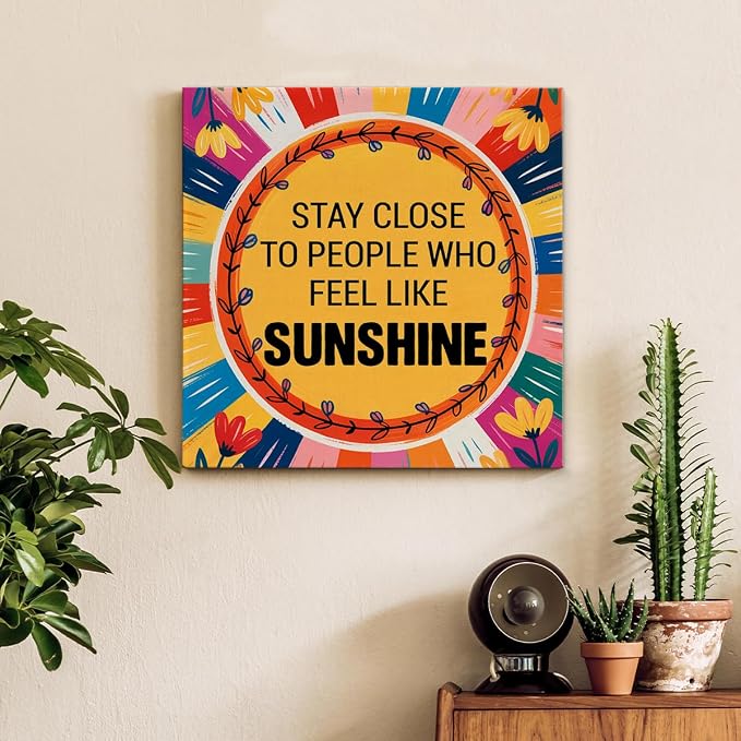 Inspirational Sunshine Wall Art Decor, Motivational Canvas Painting Pictures - Image 3