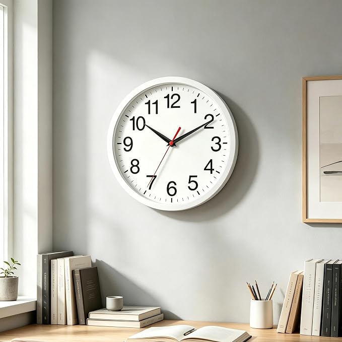Rohioue Wall Clock Modern 8 Inch Battery Operated Silent Non Ticking Small - Image 5