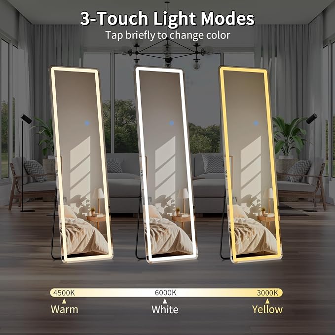 Koonmi Full Length Mirror with LED Lights, Big Mirror - Image 6