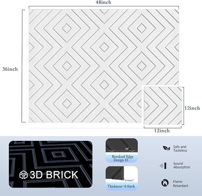 12Pack Acoustic Wall Panels, Self-Adhesive Sound Proof Foam Panels - Image 2