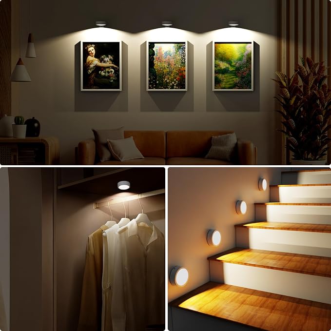3 Pack Picture Lights for Wall, Rechargeable Battery Operated wall lights - Image 8