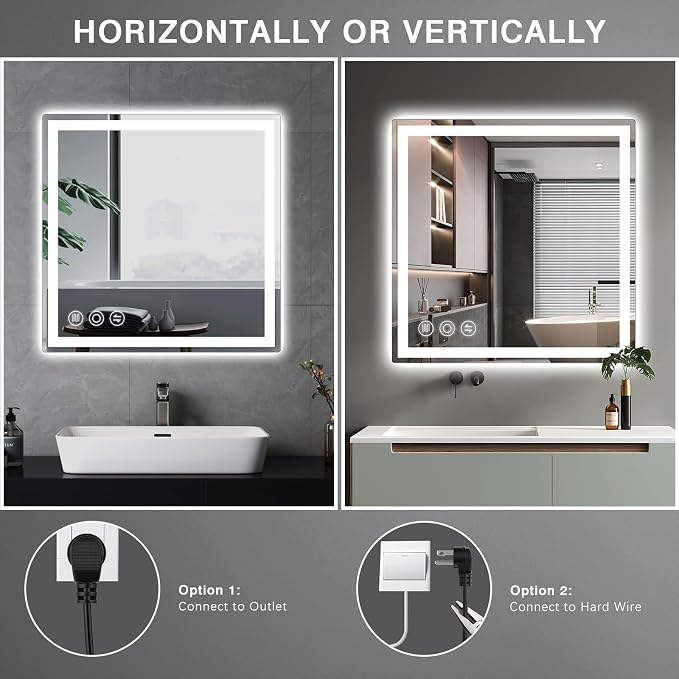 Memobarco LED Bathroom Mirror 24"x 24" - Image 8
