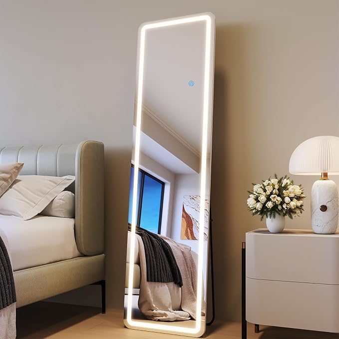 Full Length Mirror with LED Lights, LED Mirrors Full Length Floor Mirror Full by WISSMILESHOME